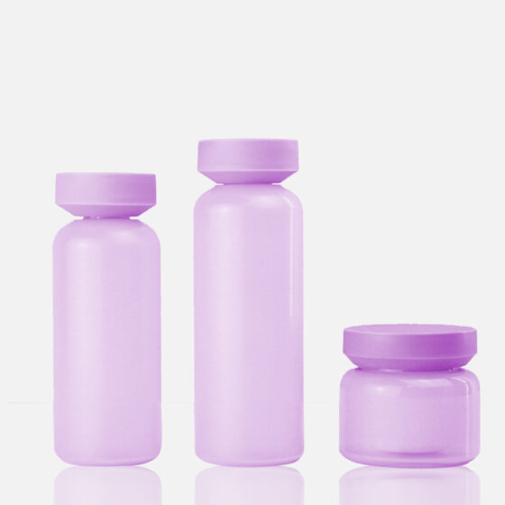 100ml, 160ml, 200ml PET Translucent Green Bottle High-end Skin Care PKG Set Plastic Cream Jar Cosmetic Packaging